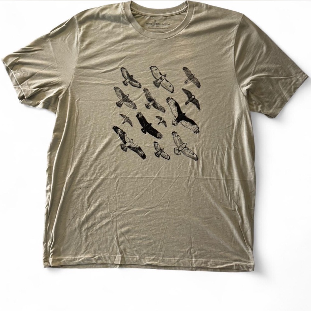 Bird Collective “Hawks In Flight” Tee – 3XL – 100% Cotton